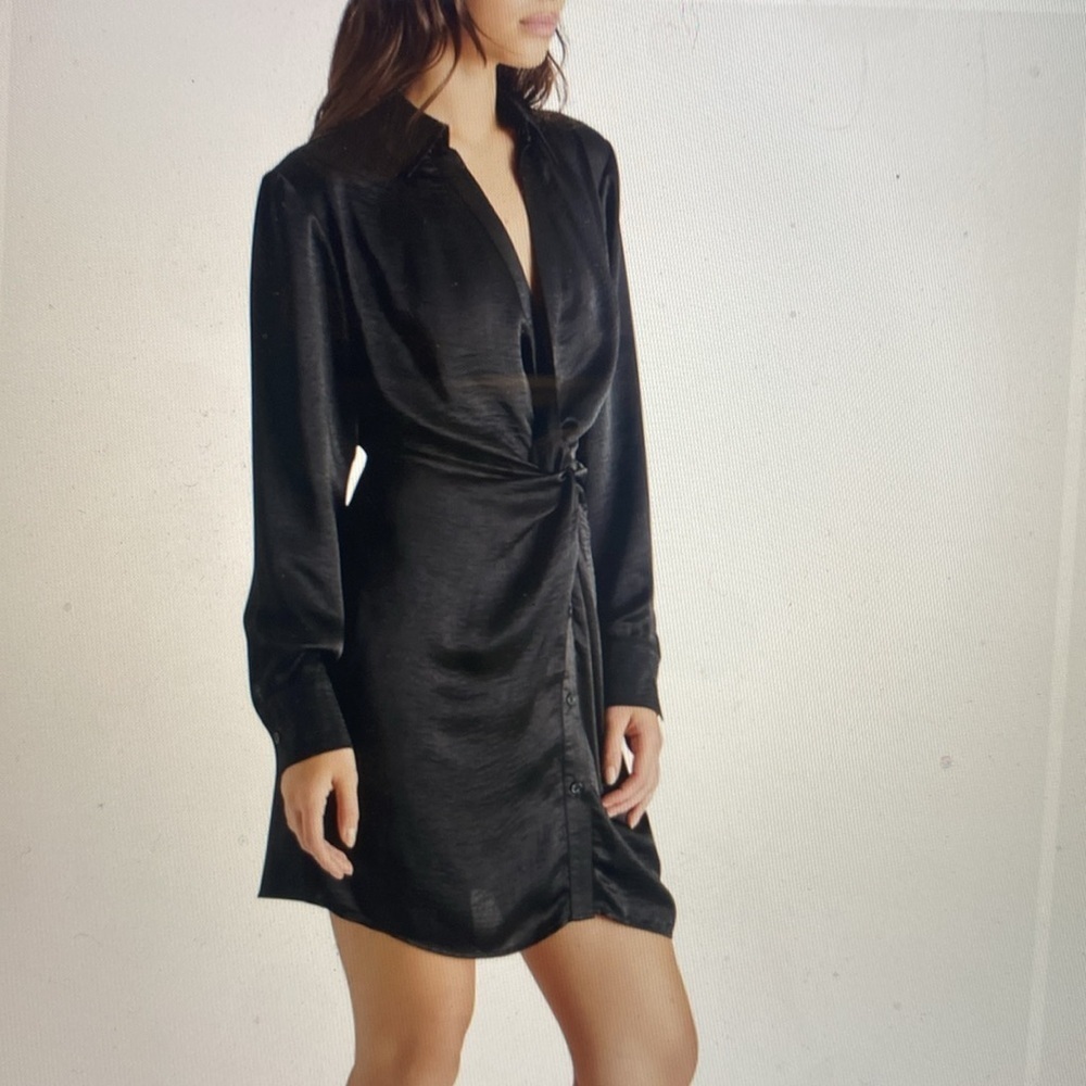 Steve Madden Twist Front Shirtdress - Picture 3 of 12